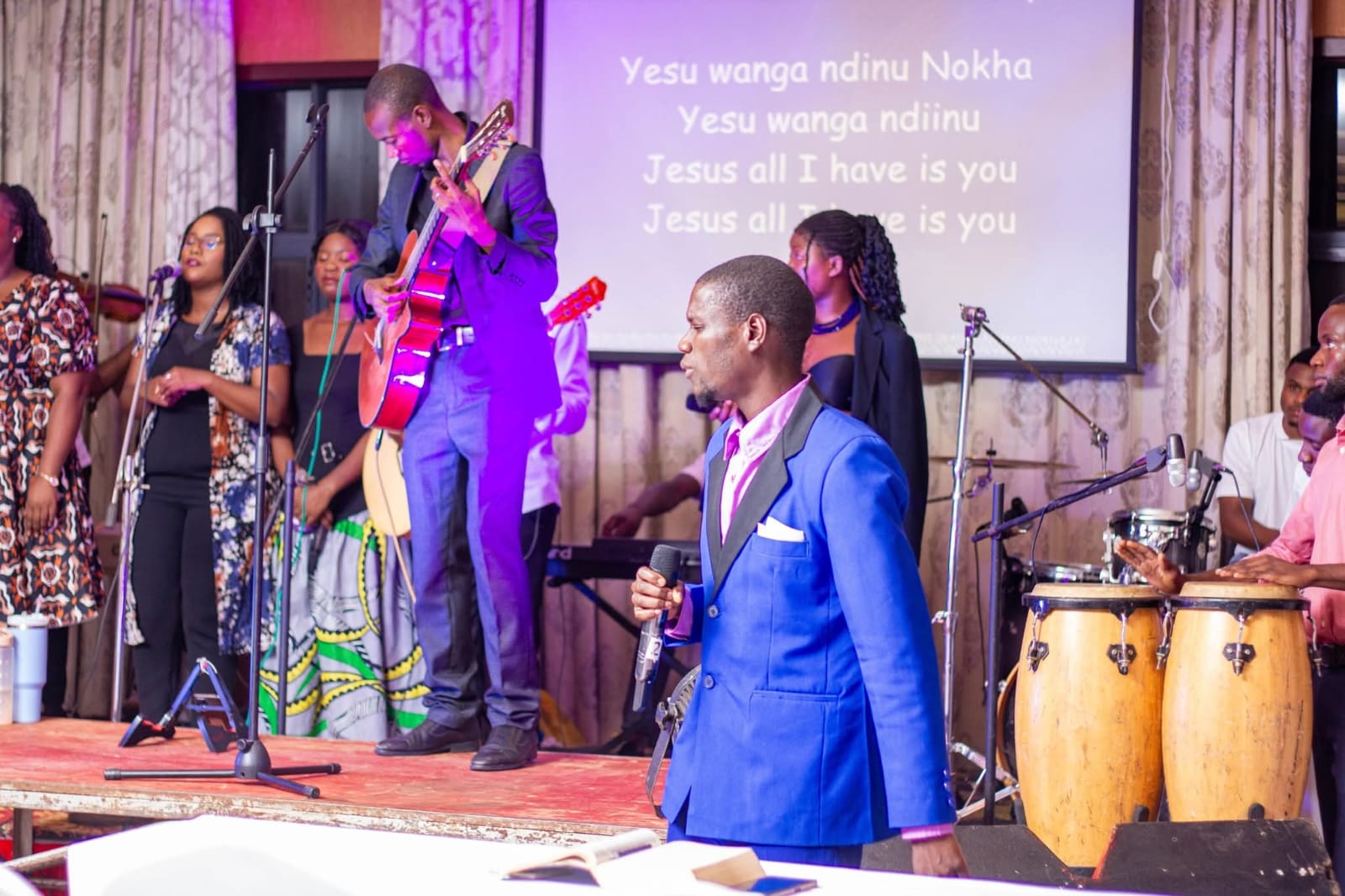 Congregation worshipping